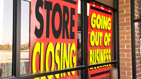 Horizontal Shot Of Signs Of The Recession/ Going Out Of Business; Shutterstock ID 242590234